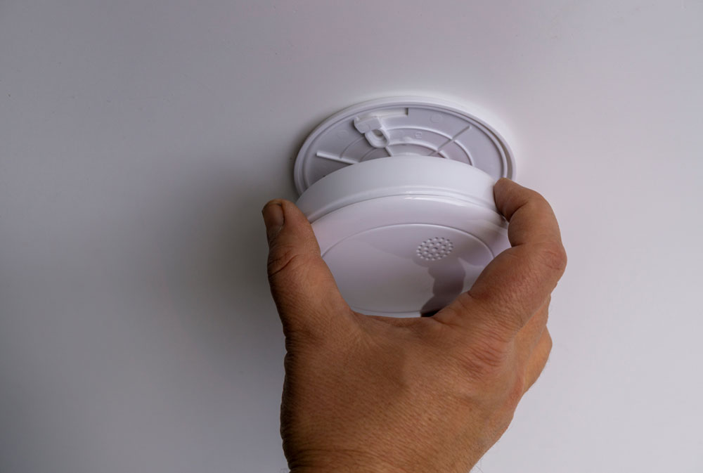 Installing Carbon Monoxide Detector on ceiling