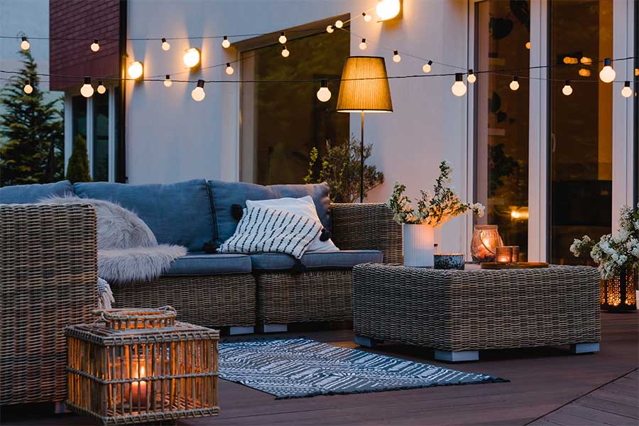 Outdoor patio lighting installation in Howell, NJ